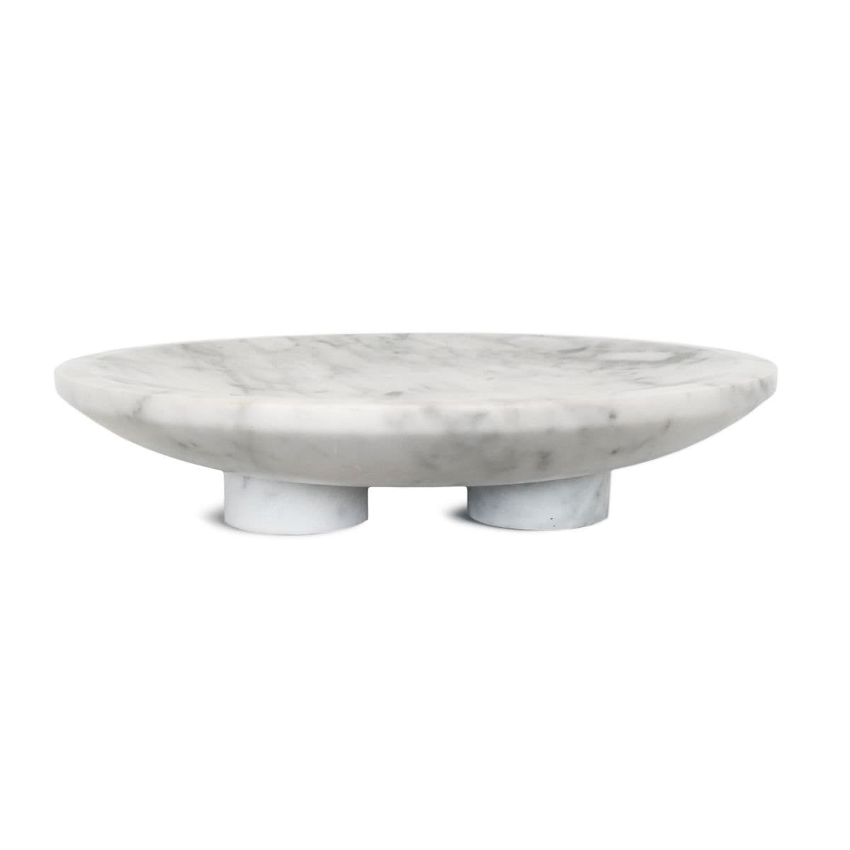 Low White Marble Plate Bowl - Thumbnail 2
