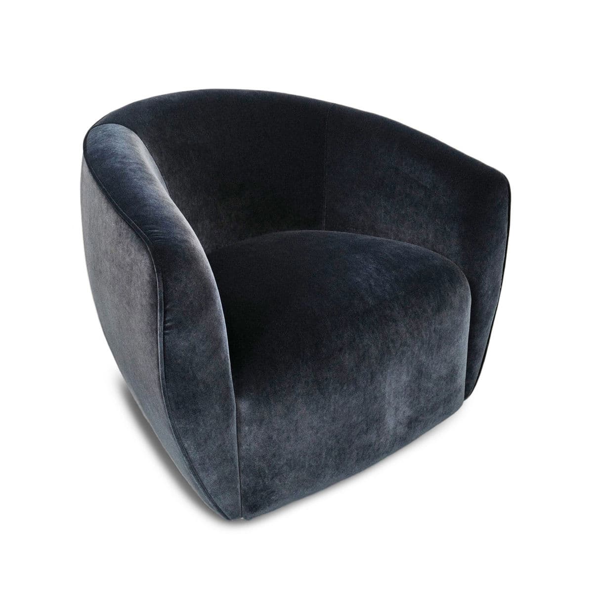Midnight Velvet Swivel Bubble Chair - Thumbnail 2