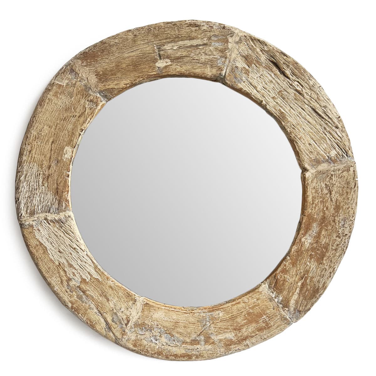 Large Wood Wheel Mirror - Thumbnail 2