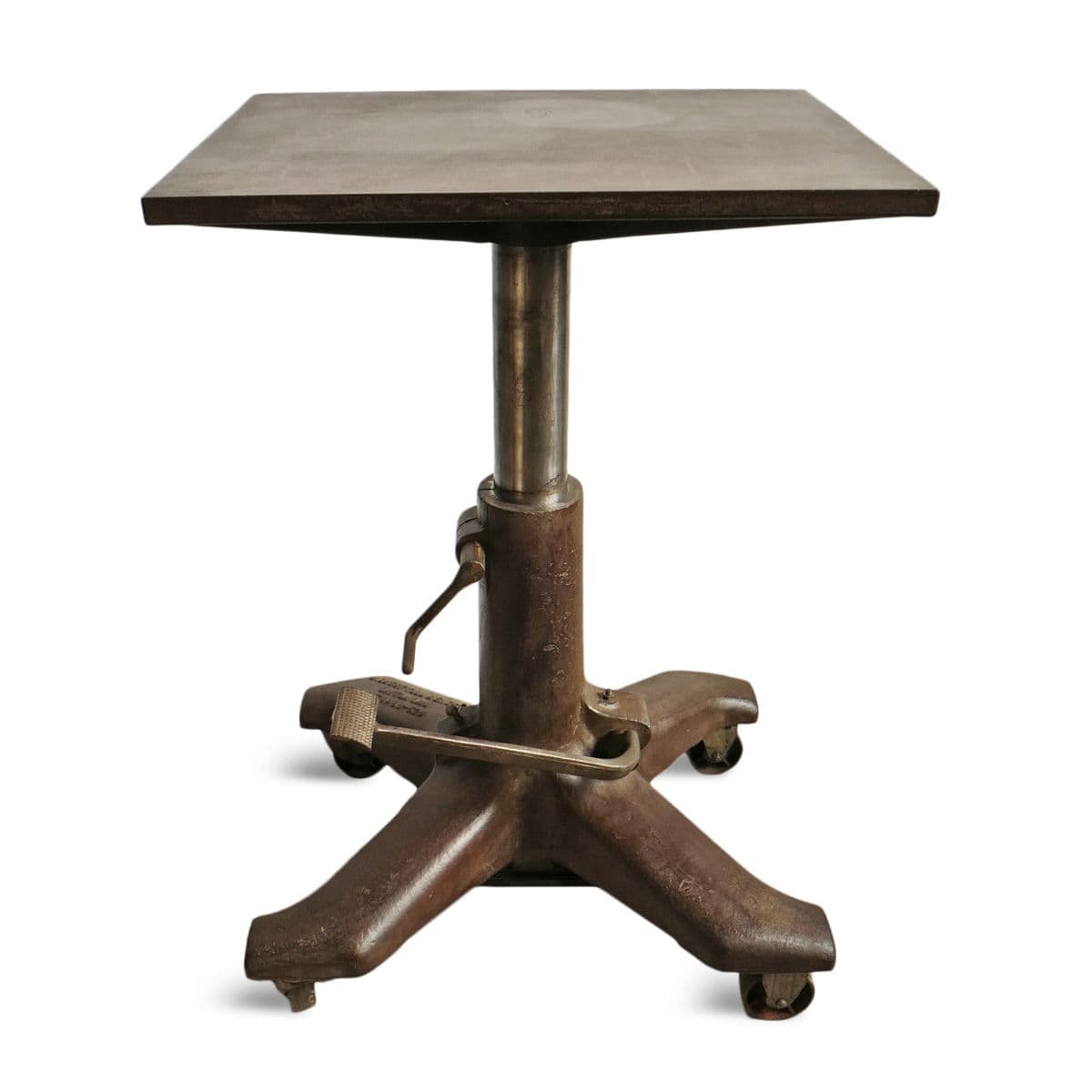 Vintage Industrial Iron Adjustable Bar Table - Thumbnail 2