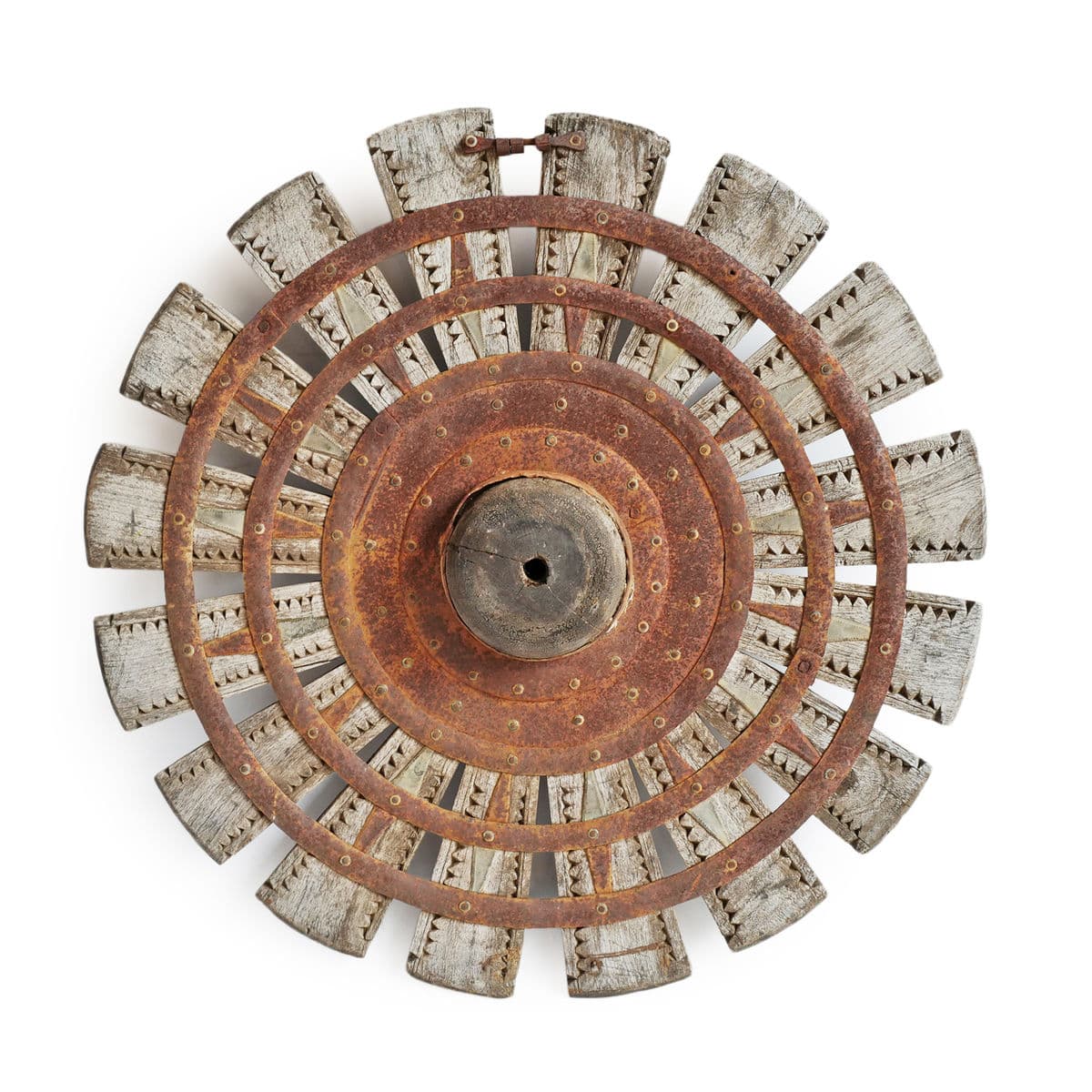 Vintage India Wood Sewing Wheel - Thumbnail 2