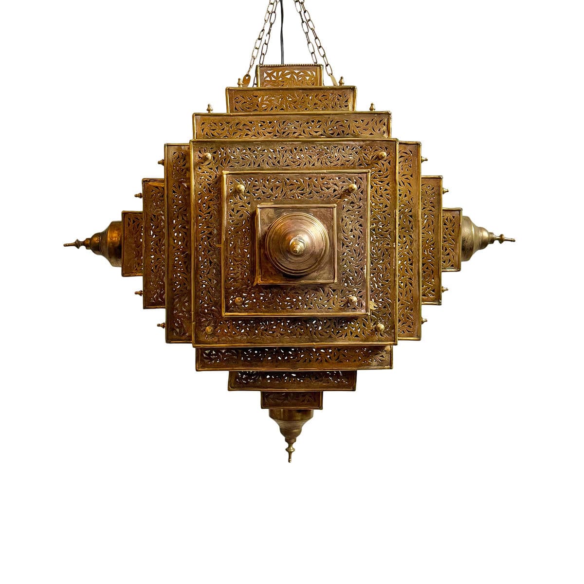 Brass Pyramid Triangle Pendant Small - Thumbnail 2