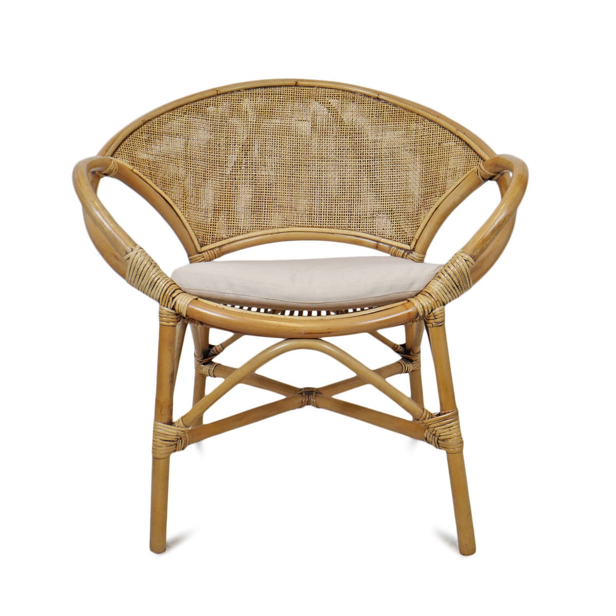 Bamboo & Rattan Ring Arm Chair - Thumbnail 2