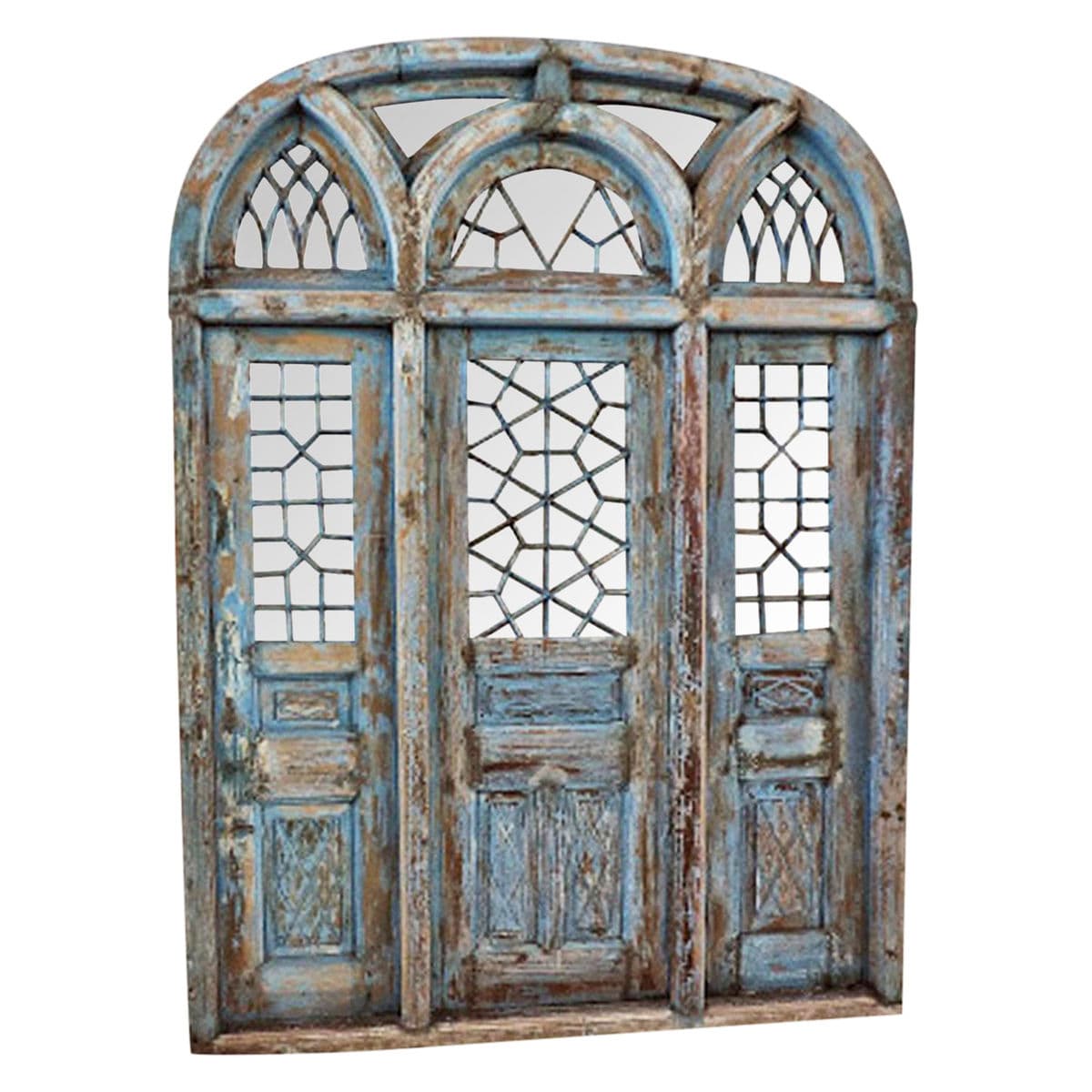 Jodhpur Blue Church Door with Mirror - Thumbnail 2