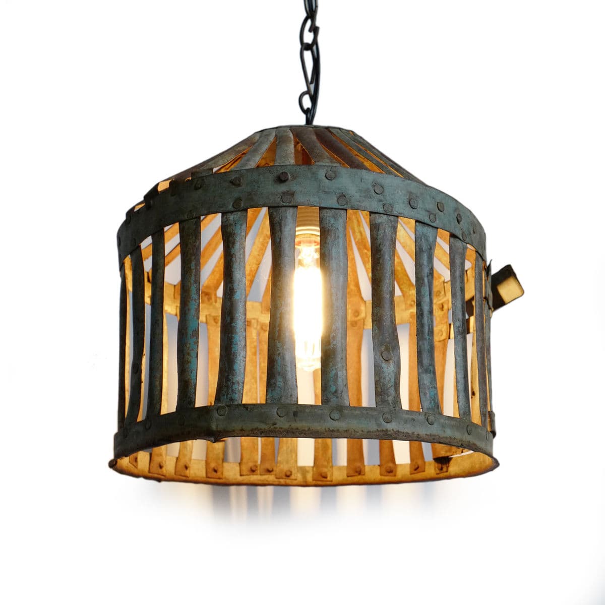Industrial Iron Basket Cage Lantern - Thumbnail 2