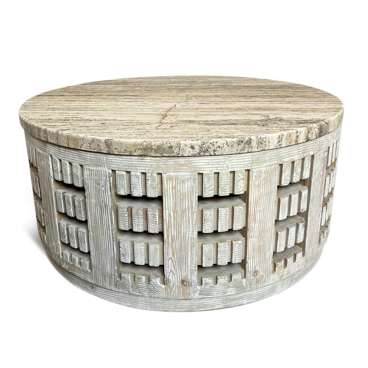 Round Kebe Stone Top Coffee Table - Thumbnail 2