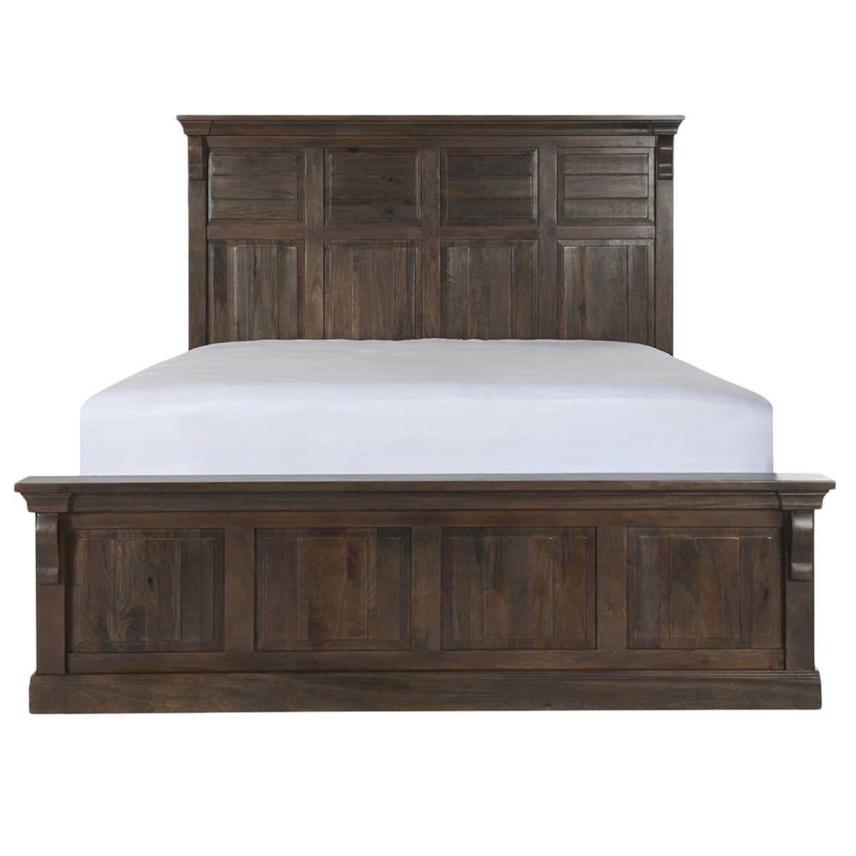 Walnut Stain Wood Panel Cal King Bed - Thumbnail 2