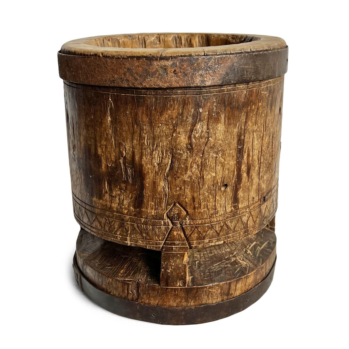Old India Wood Pestle Pot - Thumbnail 2