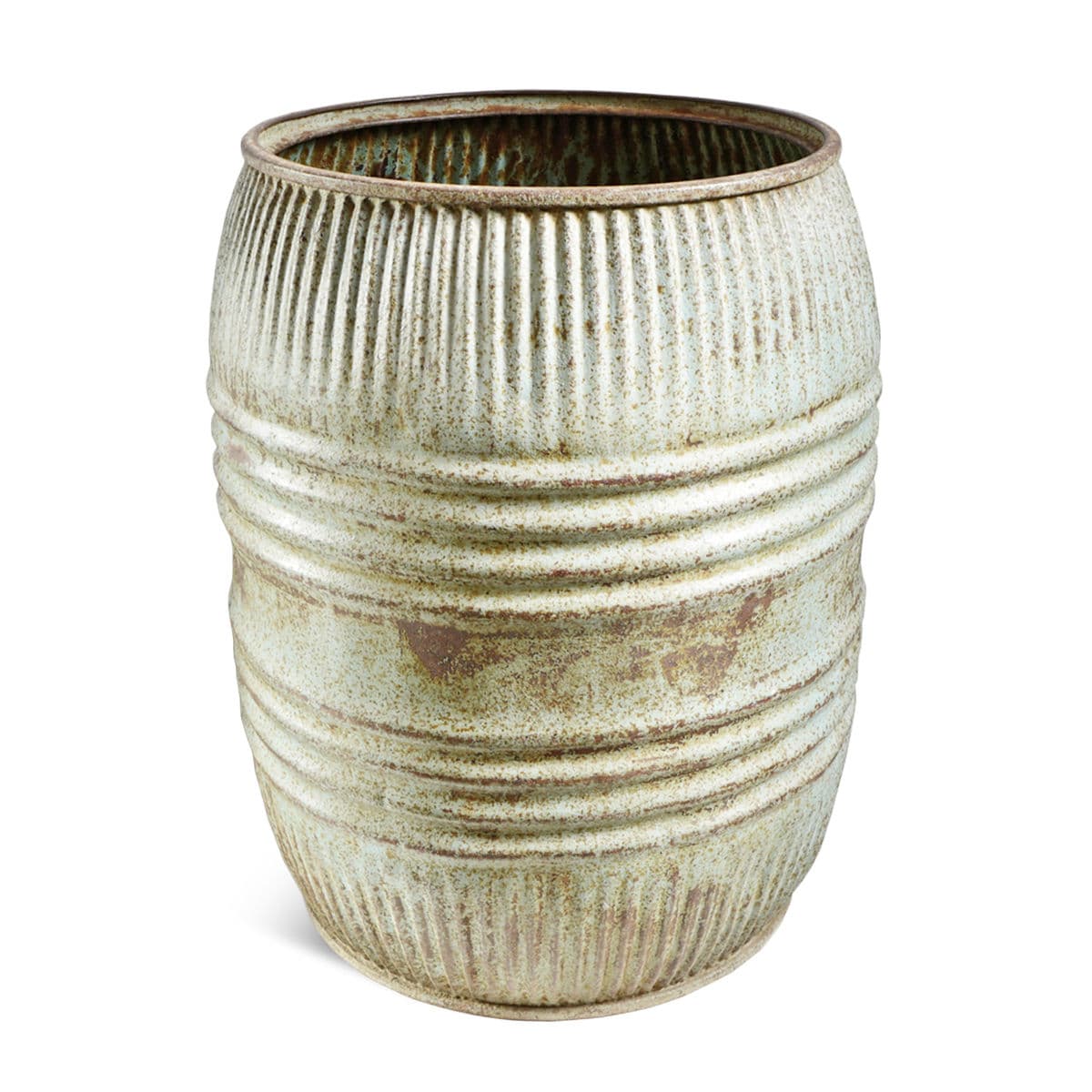 Vintage Iron Barrel / Planter - Thumbnail 2