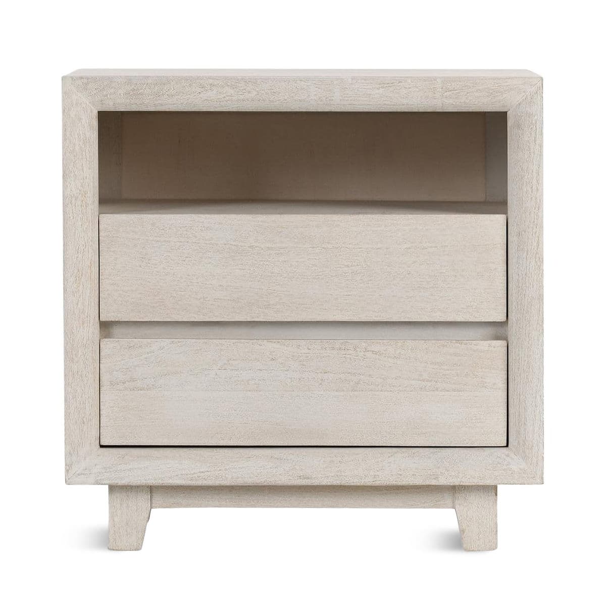 Naia White Wash Two-Drawer Nightstand - Thumbnail 2