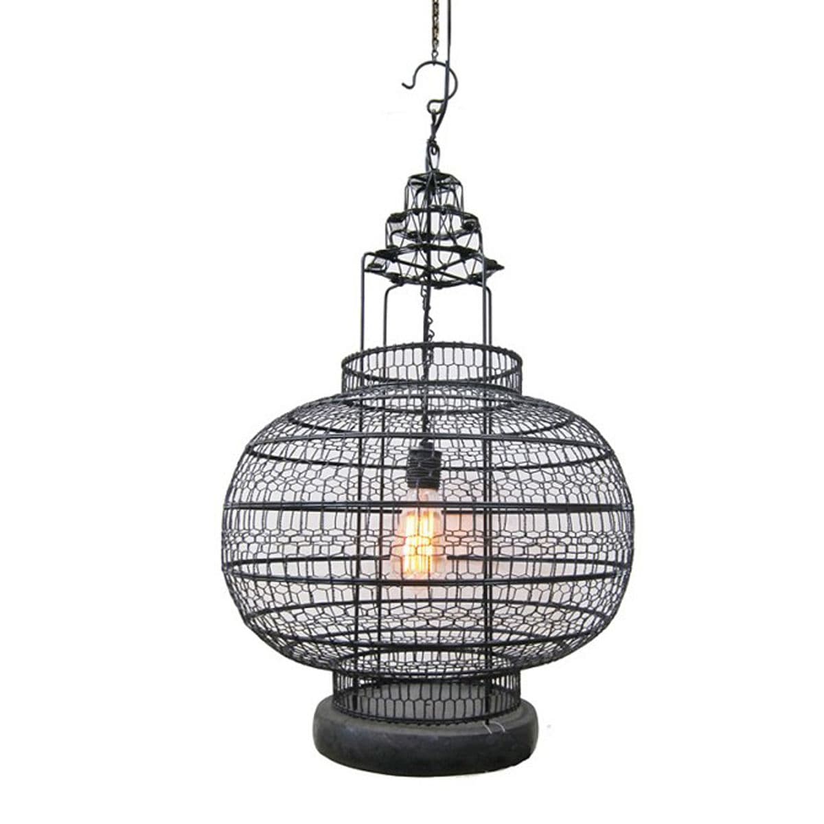 Industrial Wire Work Pumpkin Lantern - Thumbnail 2