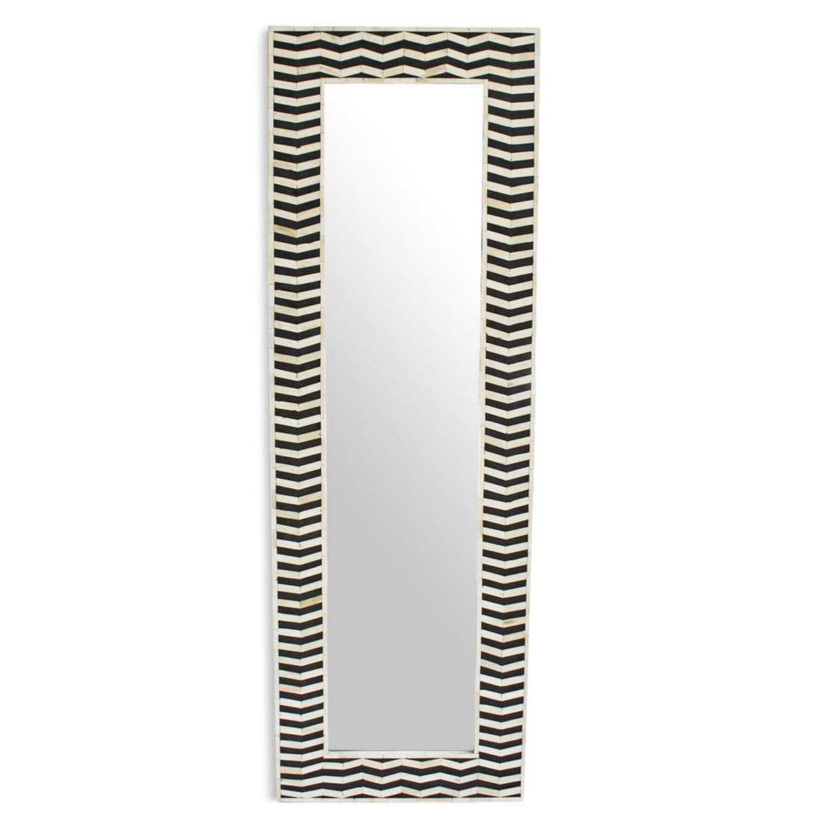Black & White Zig-Zag Inlay Mirror - Thumbnail 2
