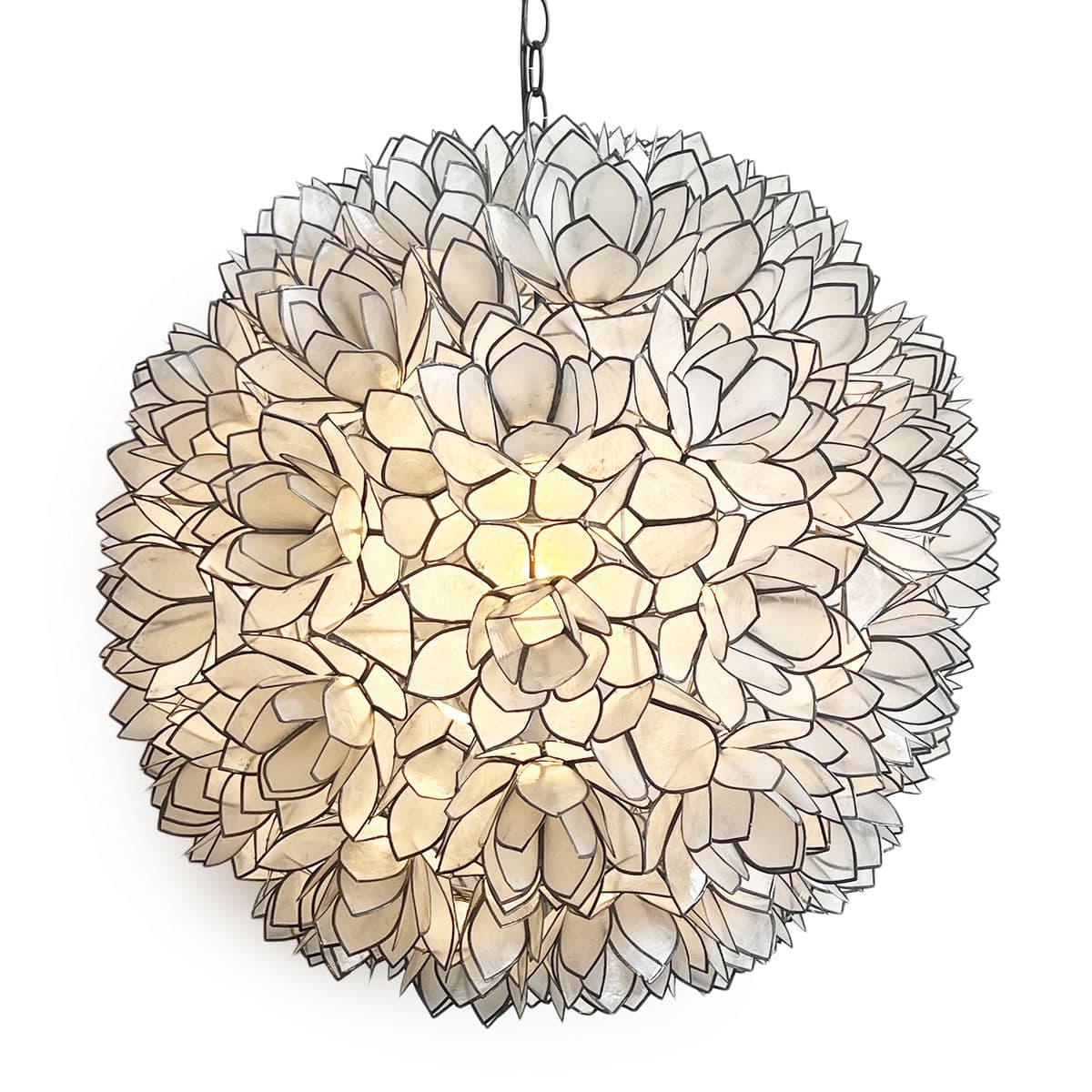 Capiz Lotus Flower Globe Pendant 26 - Thumbnail 2