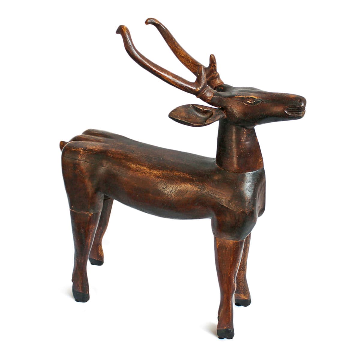 Antique Javanese Wood Deer - Thumbnail 2