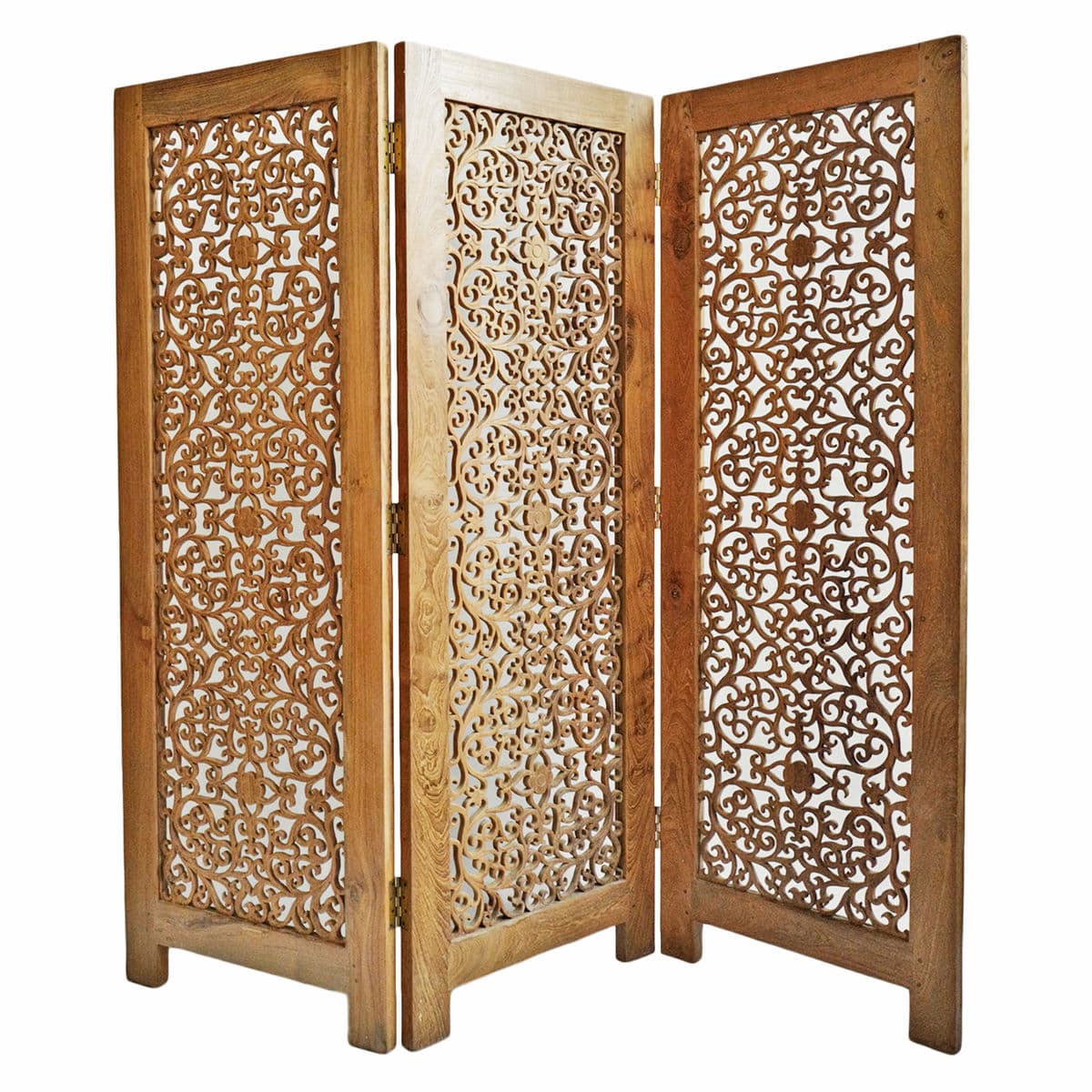 Kayla Teak Carved Screen - Thumbnail 2