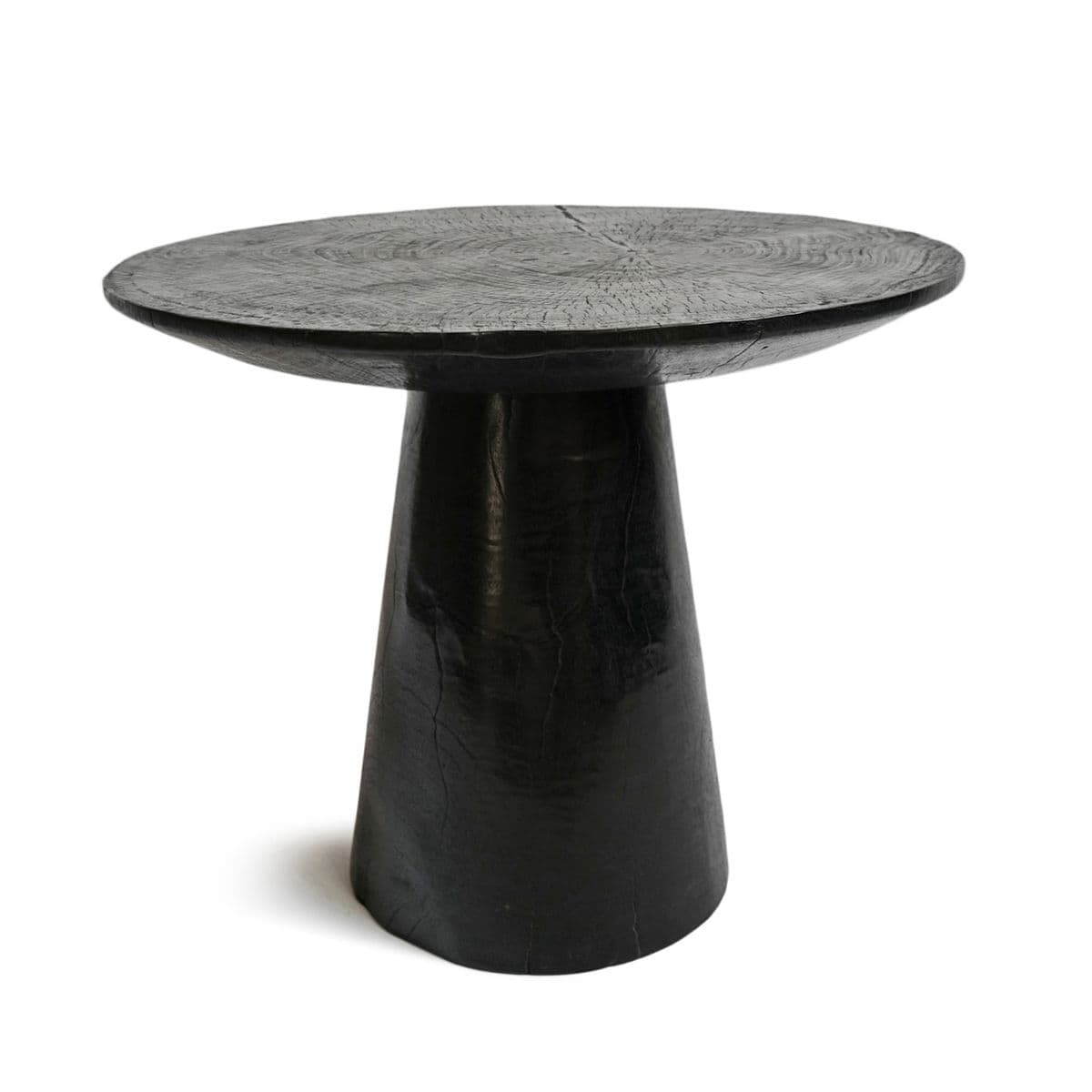 Teak Ebony Round Side Table - Thumbnail 2