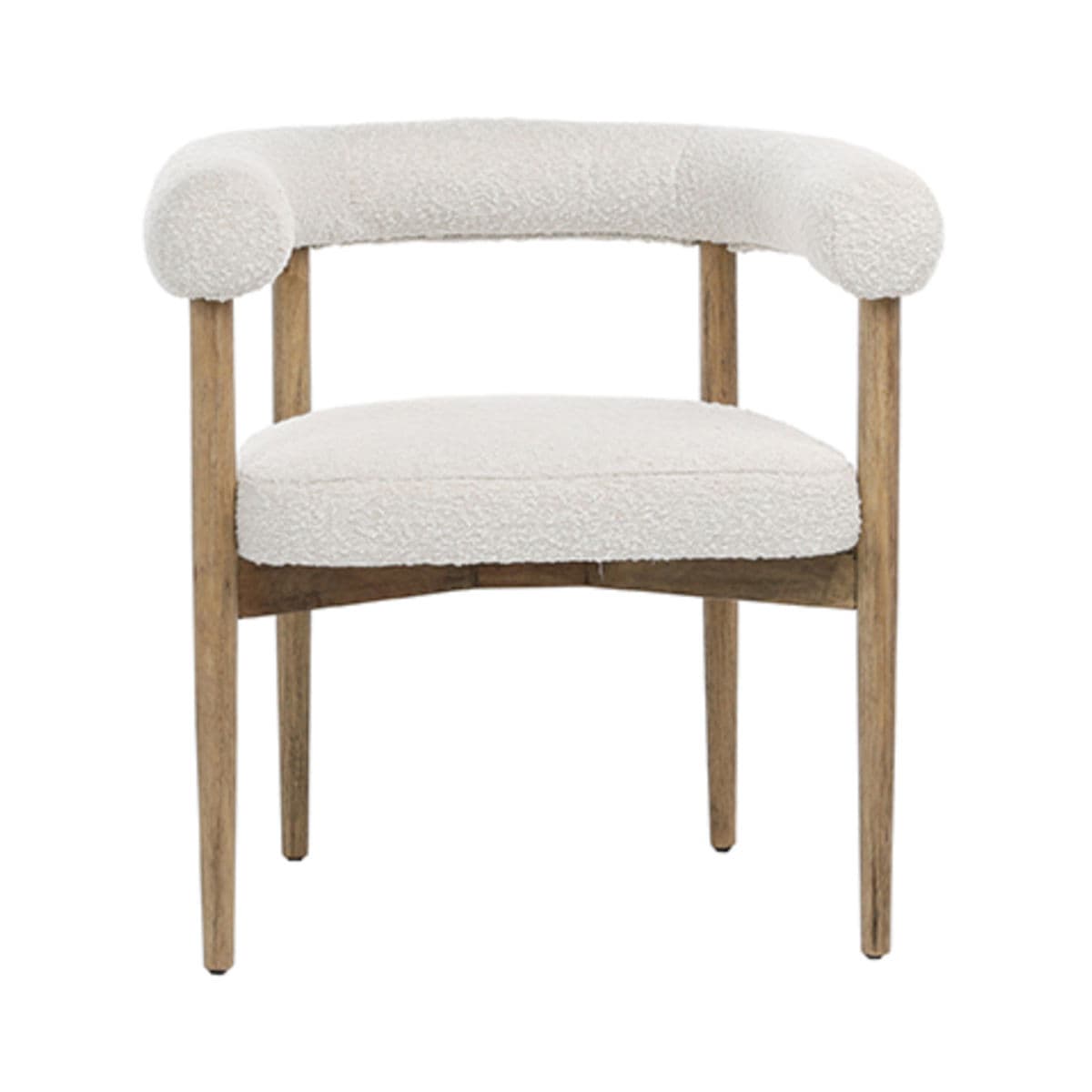 Cream Boucle Horseshoe Back Chair - Thumbnail 2