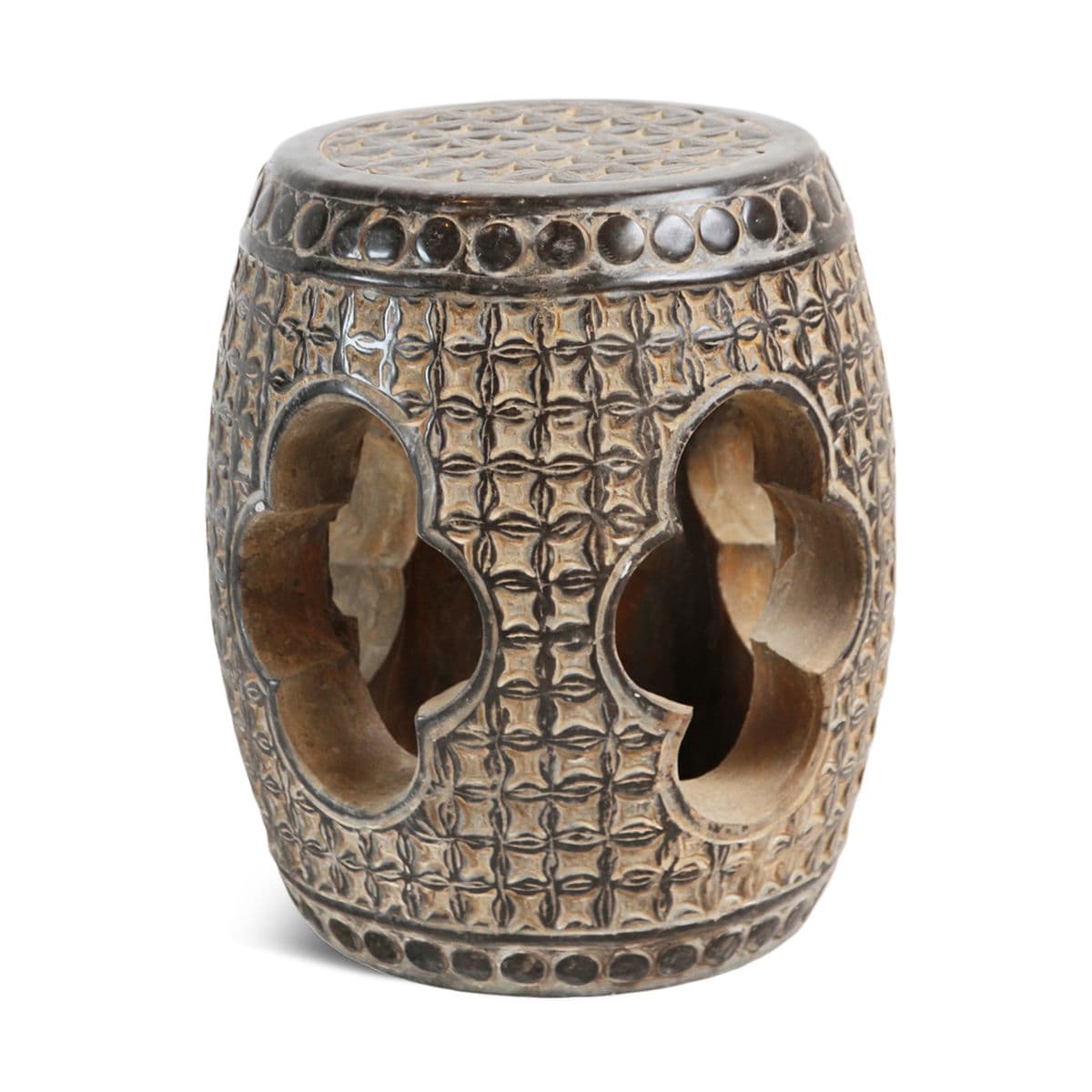 Slate Black Marble Garden Stool - Thumbnail 2