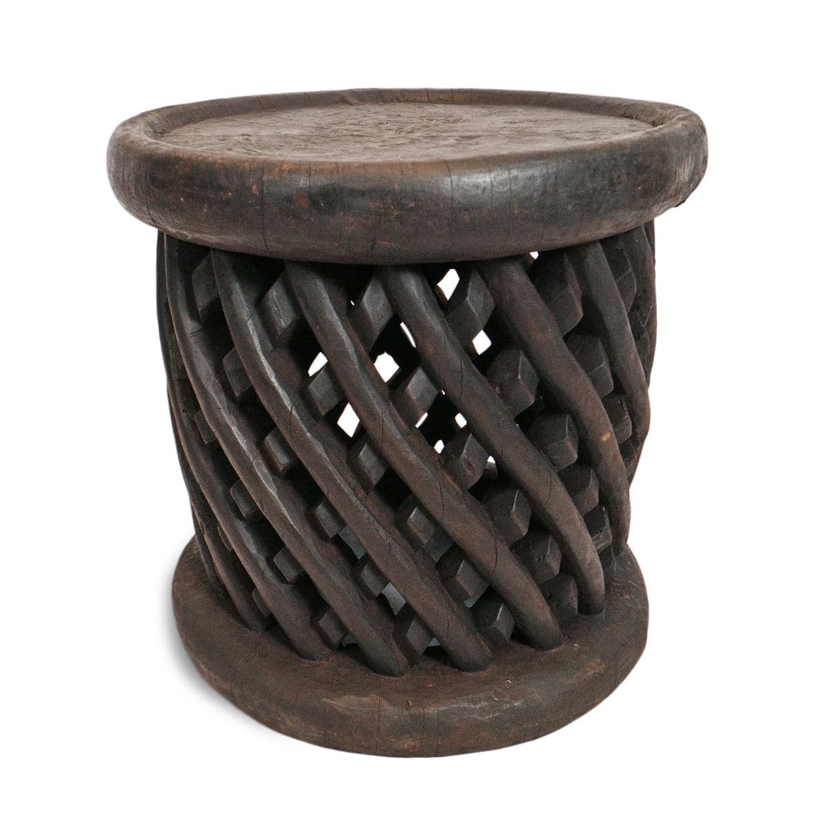 Vintage Basket Weave Bamileke Table - Thumbnail 2