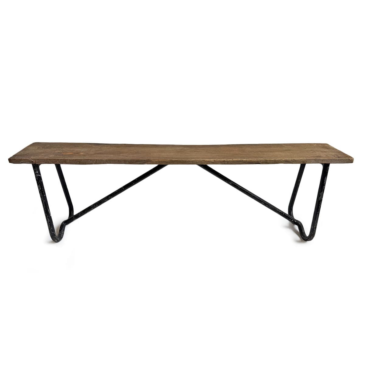 Vintage Wood & Iron School Bench - Thumbnail 2