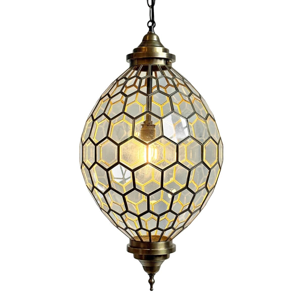 Brass Honeycomb Pendant Light - Thumbnail 2