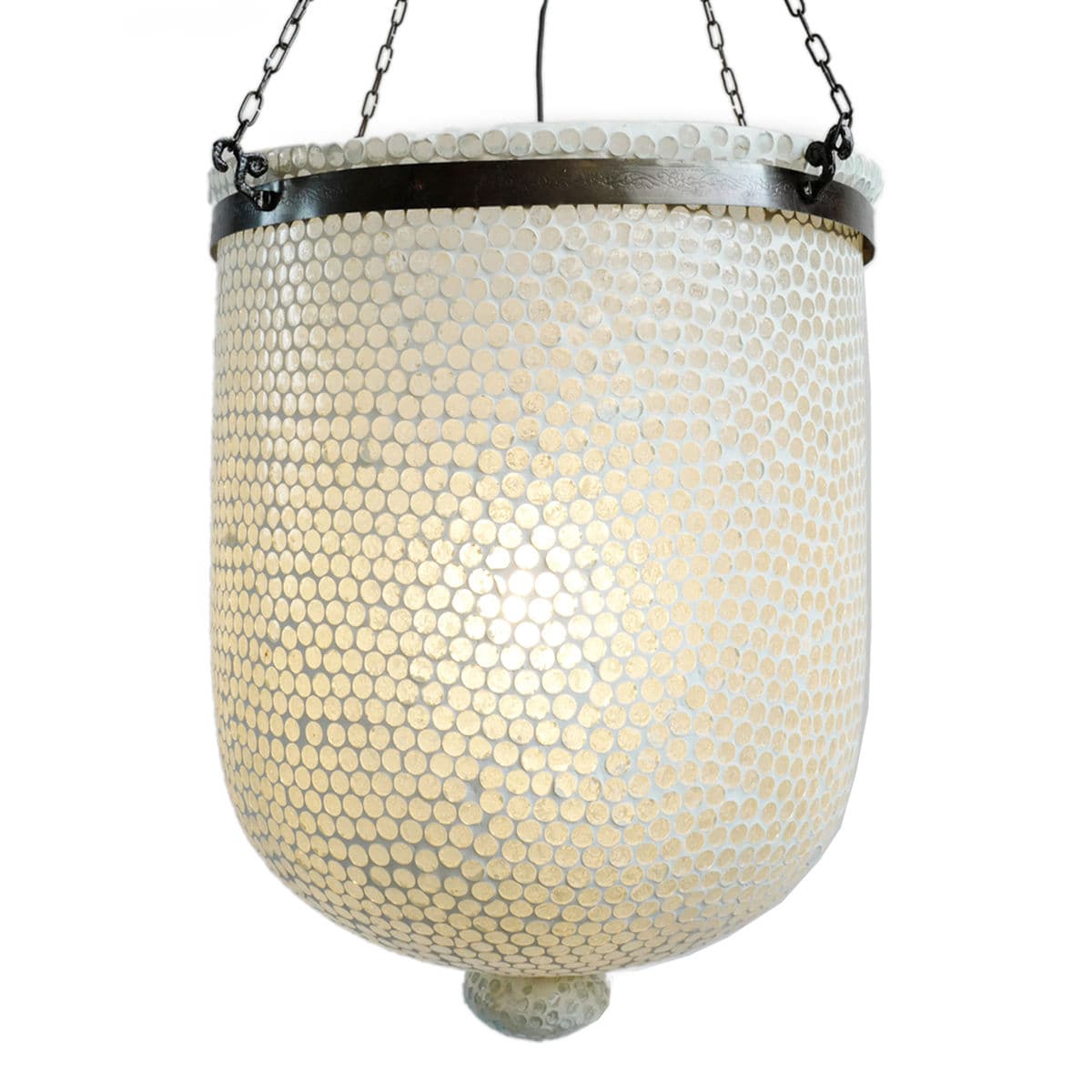 White Mosaic Bucket Pendant Large - Thumbnail 2