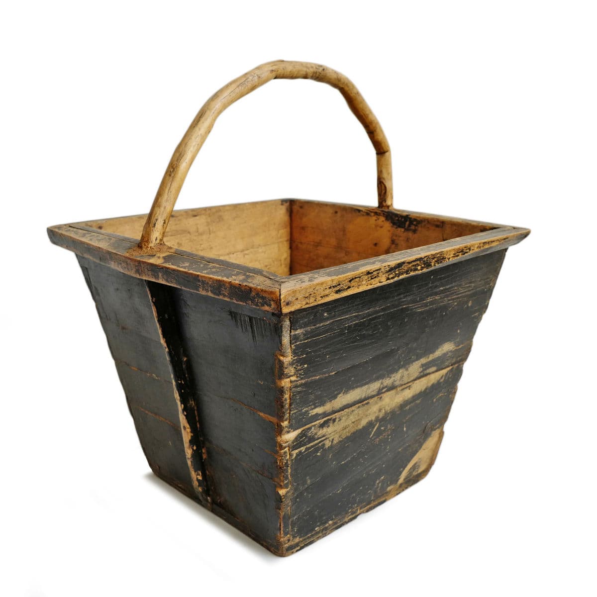 Vintage Mongolian Wood Bucket - Thumbnail 2