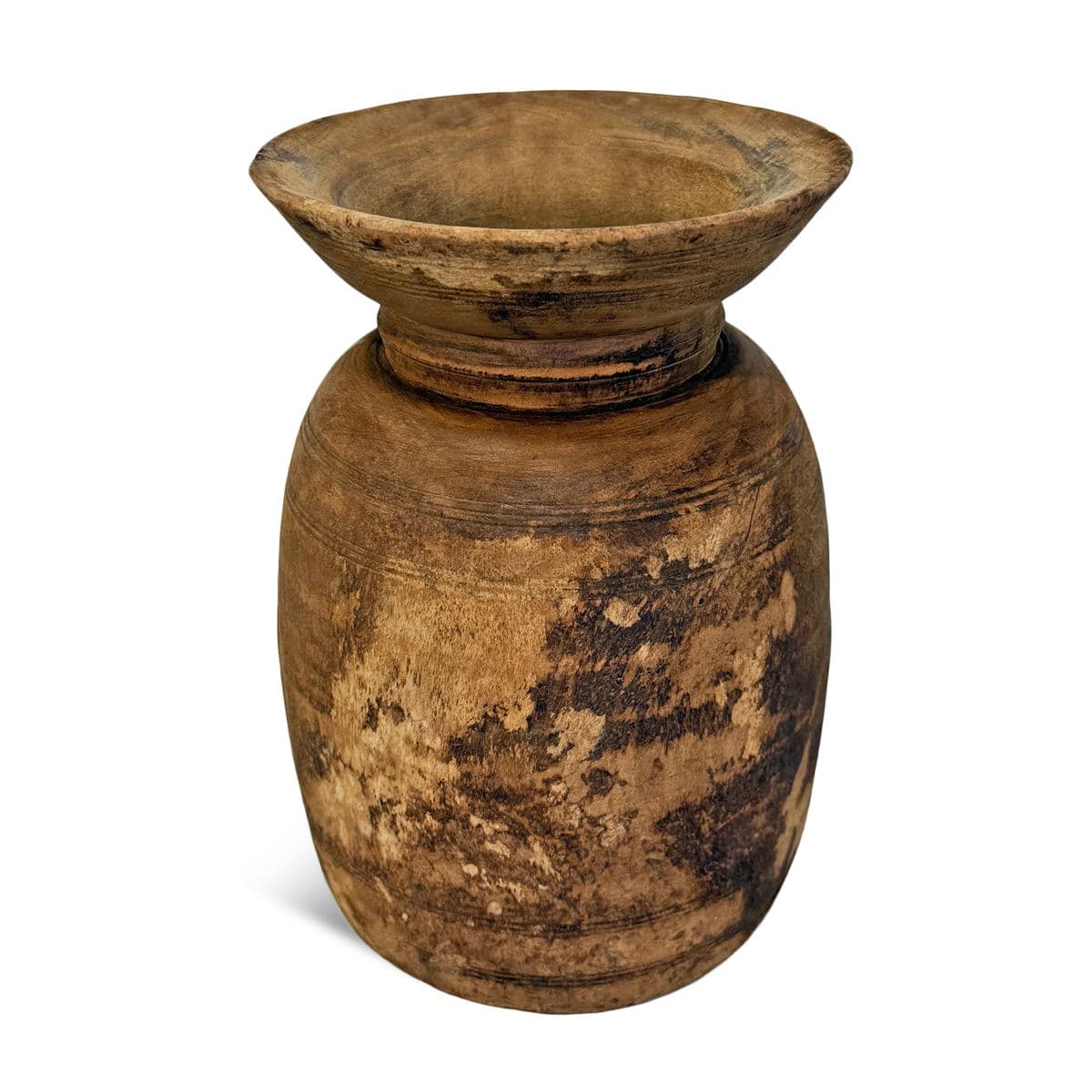 Vintage India Wood Water Pot - Thumbnail 2