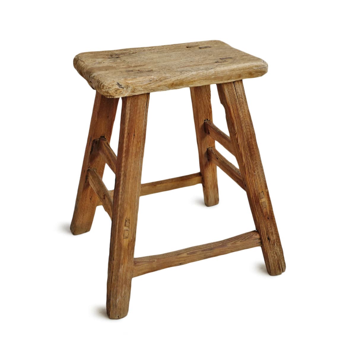 Vintage Elm Work Farm Stool - Thumbnail 2