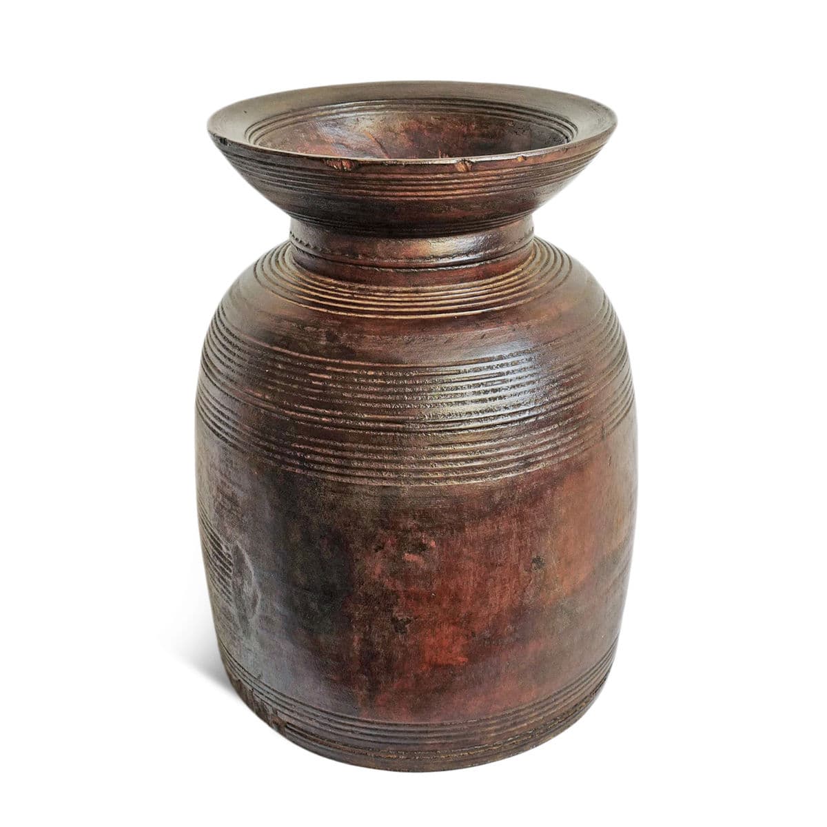 Vintage India Wood Carved Pot - Thumbnail 2