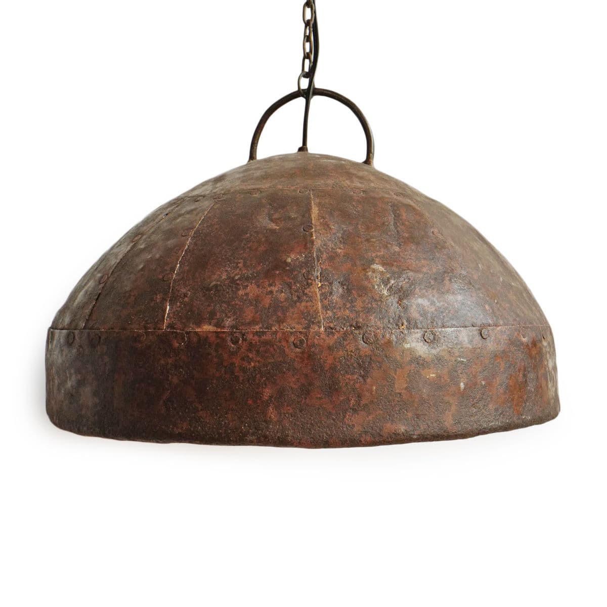 Vintage Rust Iron Rivet Pendant Light - Thumbnail 2