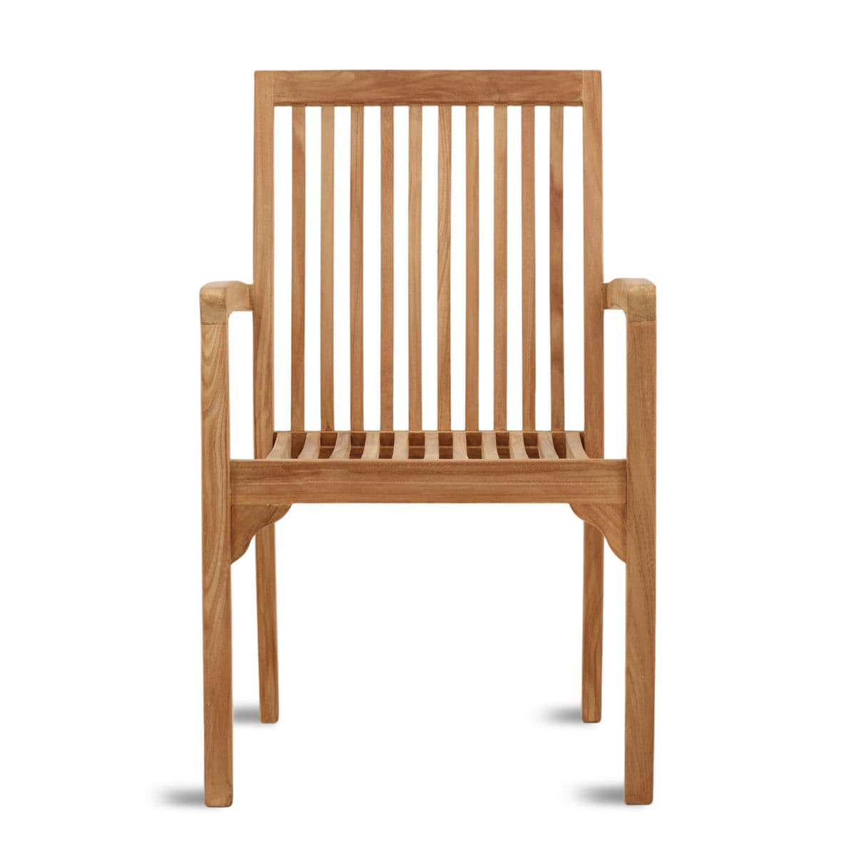 Outdoor Teak Slatted Dining Chair - Thumbnail 2