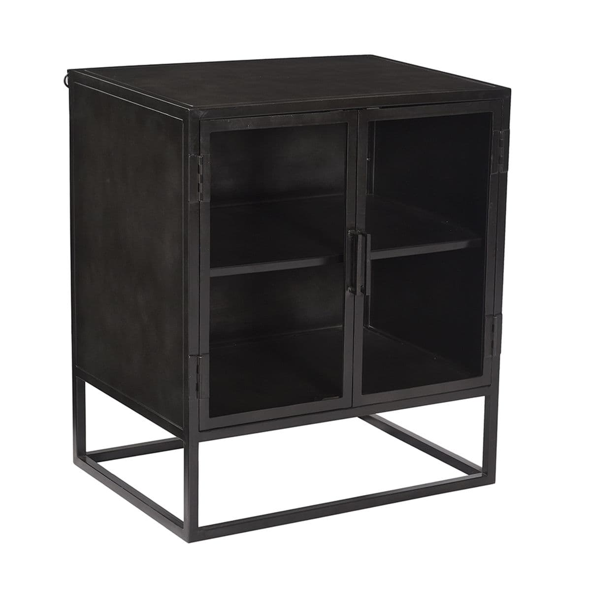Gunmetal Iron & Glass Side Cabinet - Thumbnail 2