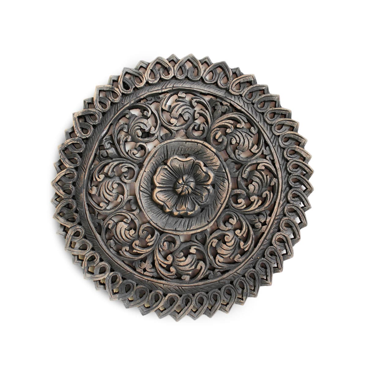 Antique Burn Carved Medallion Panel 18 - Thumbnail 2