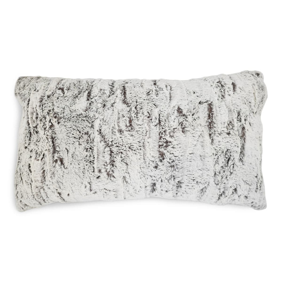 Snowy Faux Mink Fur Lumbar Pillow - Thumbnail 2