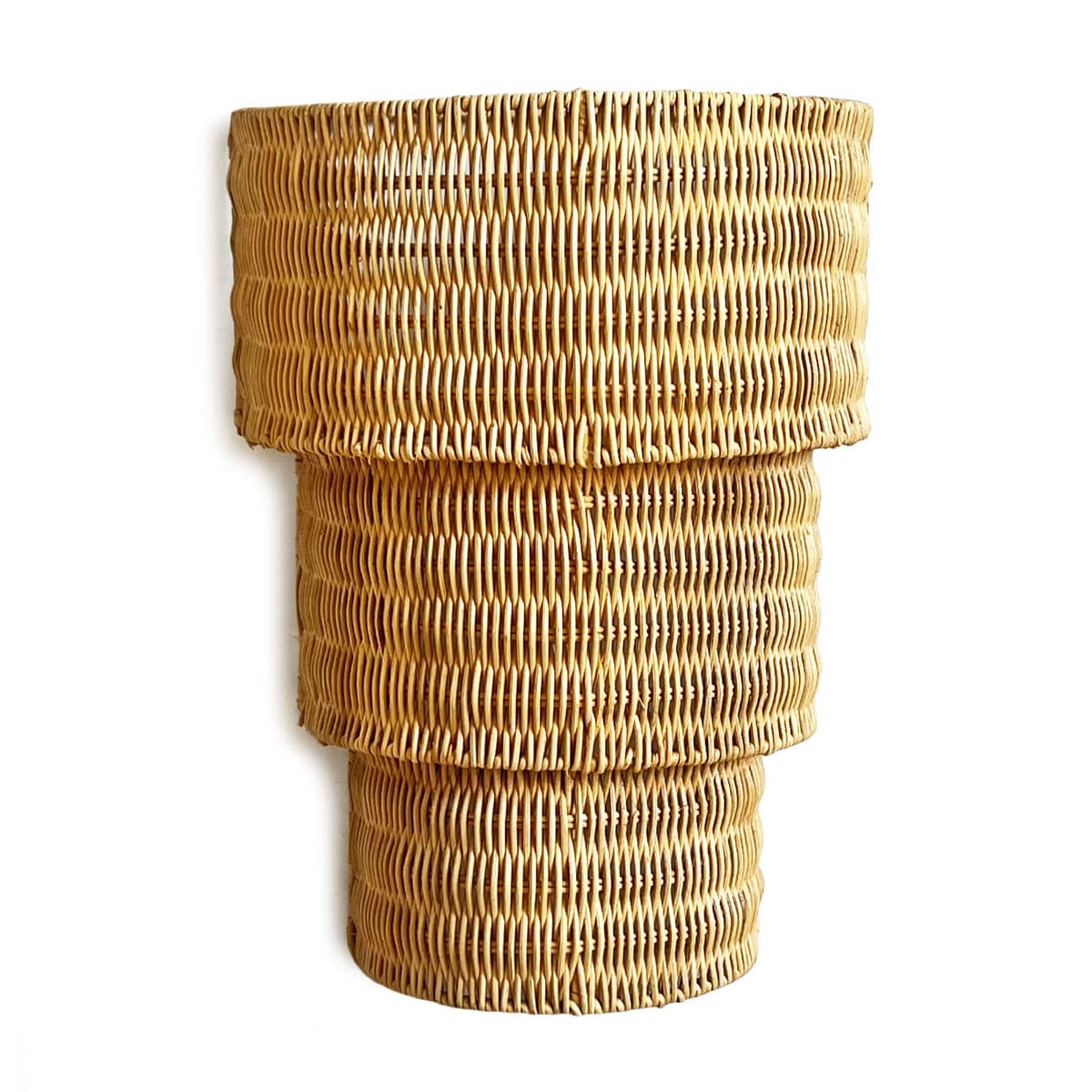 Natural Wicker Stack Wall Sconce - Thumbnail 2