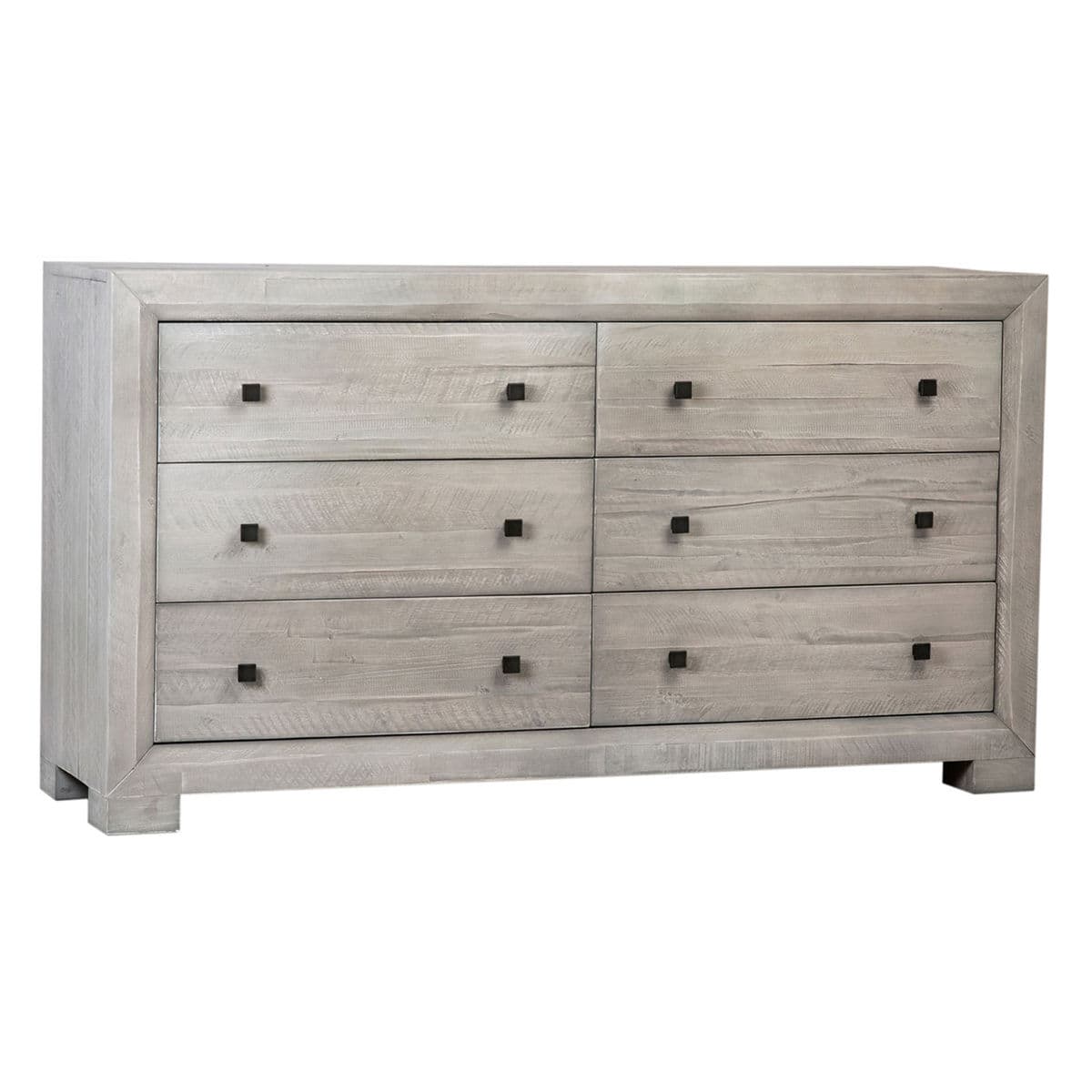 Grey Wash 6-Drawer Wood Dresser - Thumbnail 2
