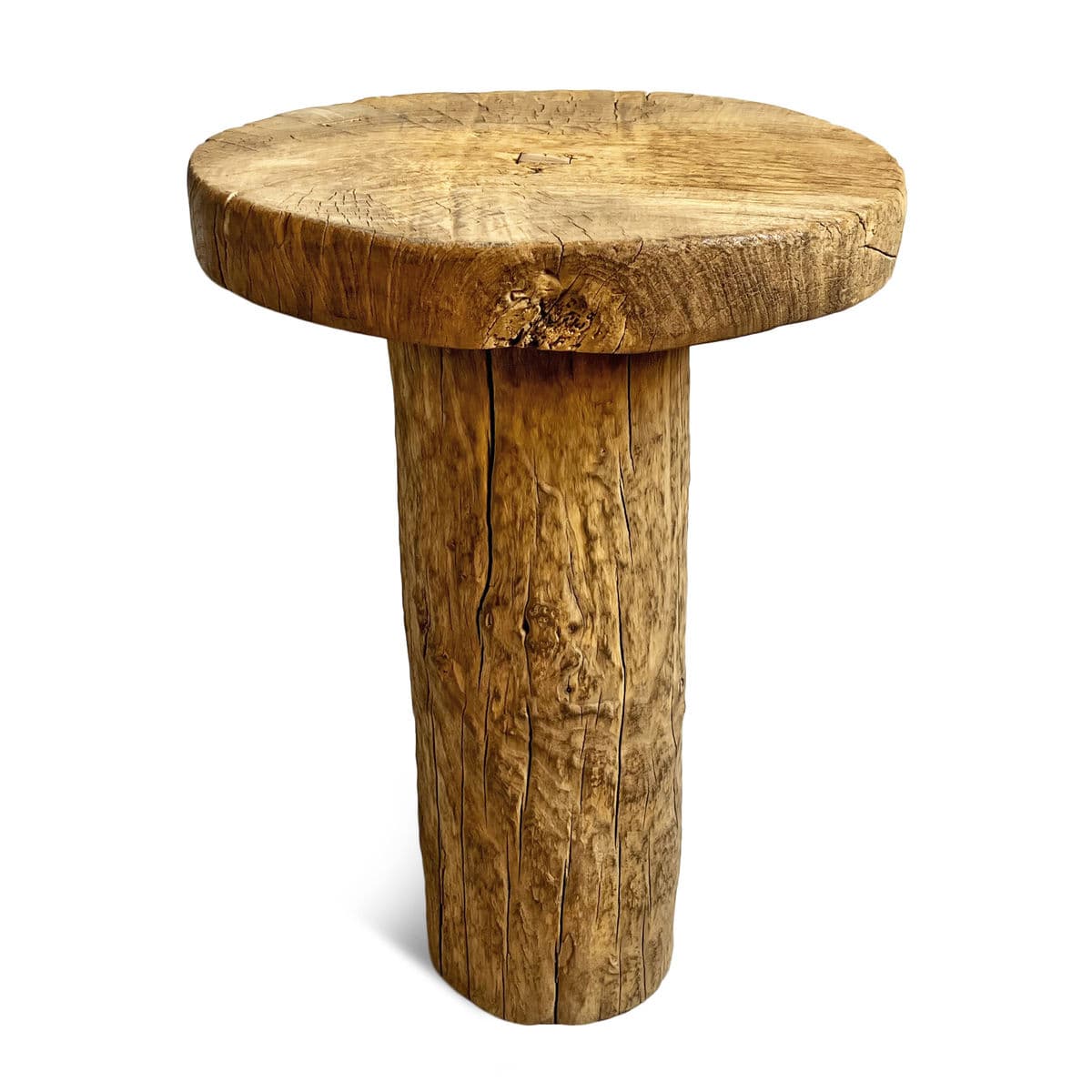 Rustic Log Round Side Table - Thumbnail 2