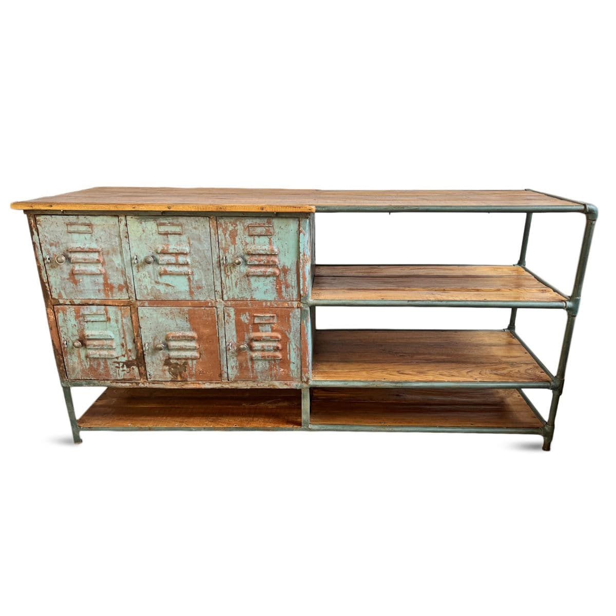 Vintage Industrial Locker Shelf Console Table - Thumbnail 2