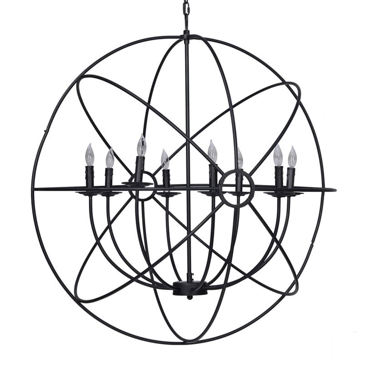 Industrial Black Orb Chandelier - Thumbnail 2