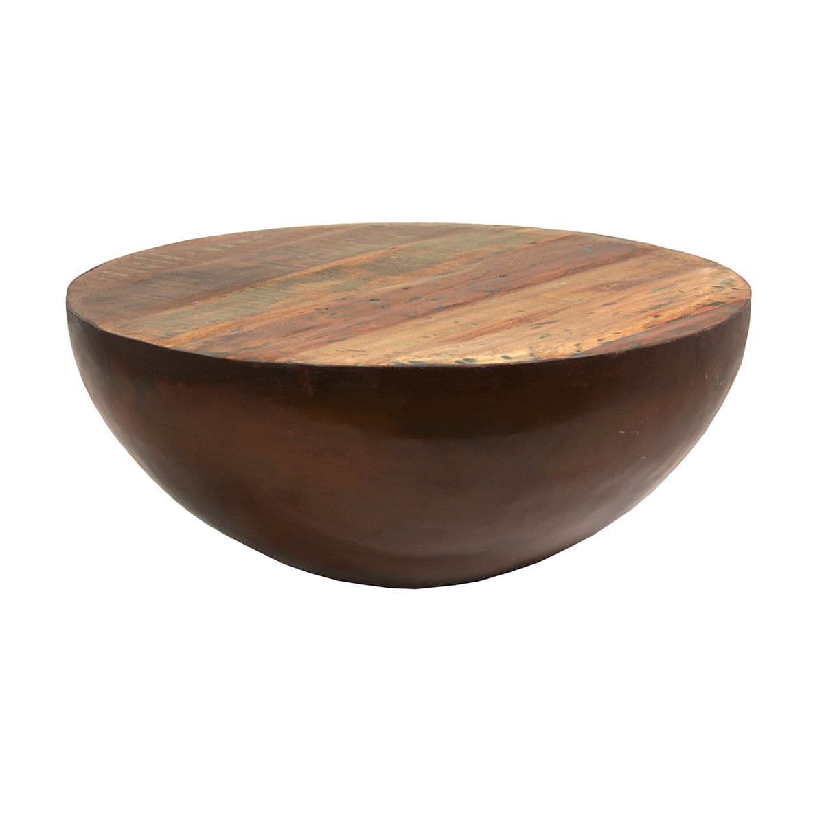 Salvaged Wood & Iron Bowl Coffee Table - Thumbnail 2