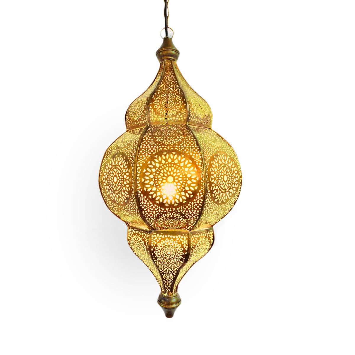 Brass Yellow Moorish Lantern - Thumbnail 2