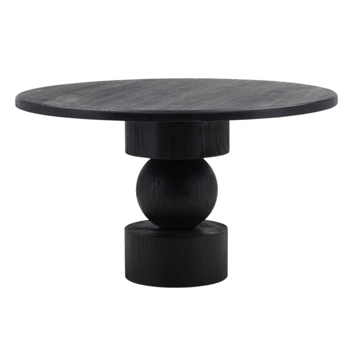Black Stack Pedestal Dining Table - Thumbnail 2