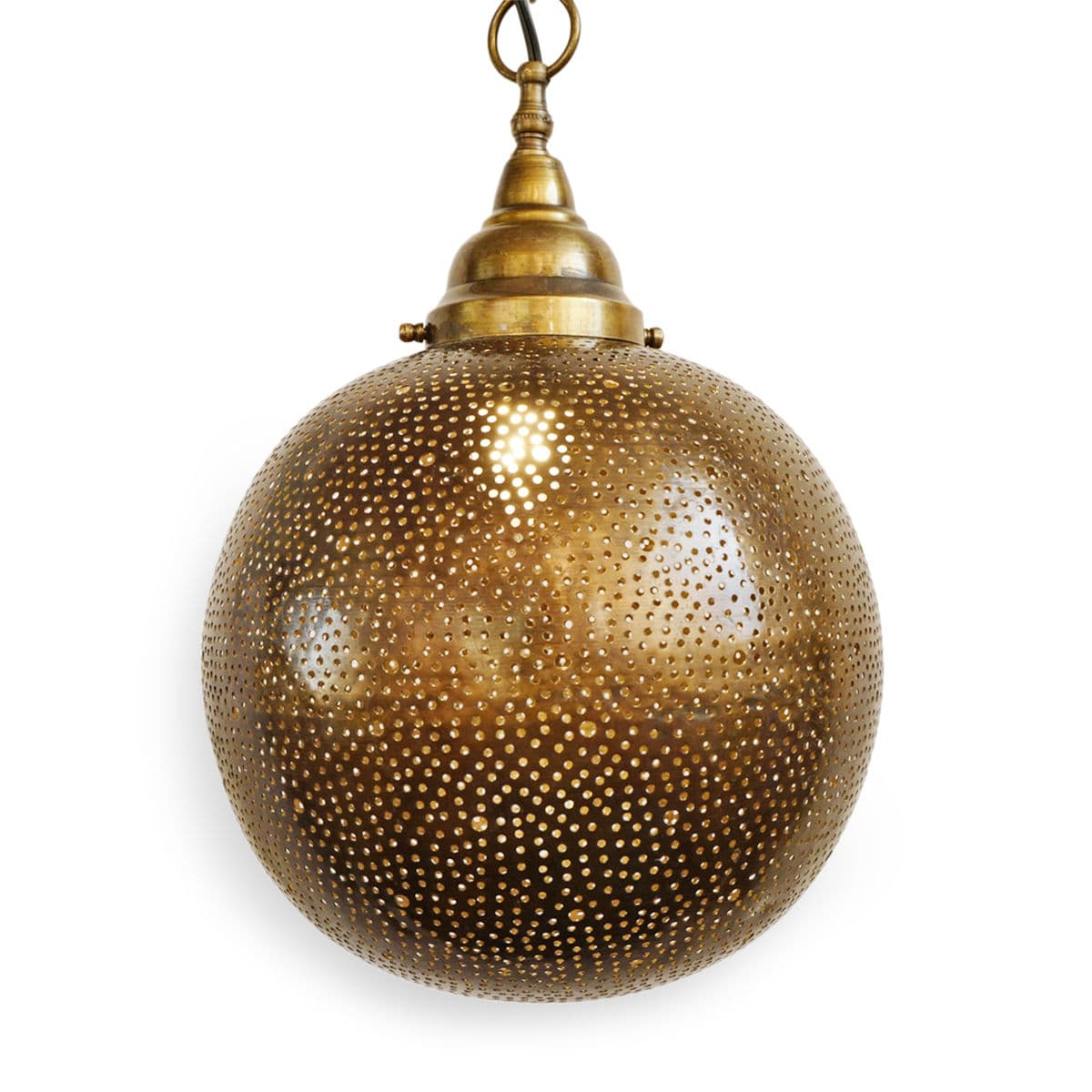Aria Brass Dot Globe Pendant Light Medium - Thumbnail 2