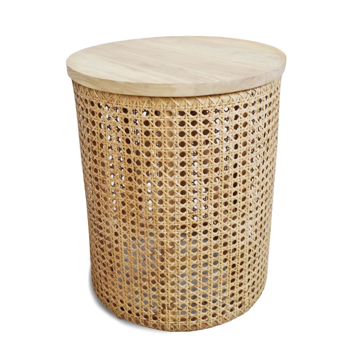 Bahama Cane & Teak Side Table - Thumbnail 2