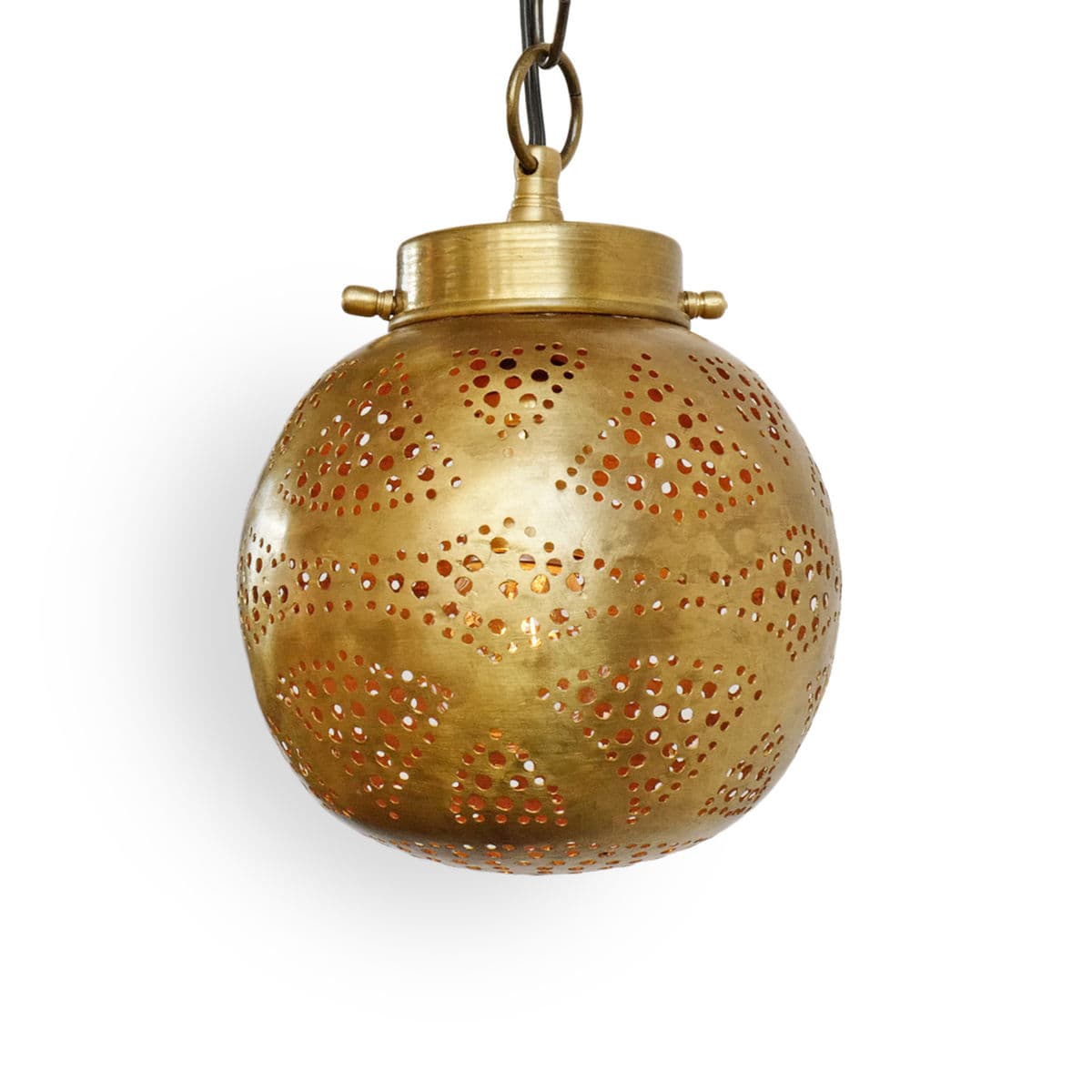 Small Brass Work Globe Lantern - Thumbnail 2