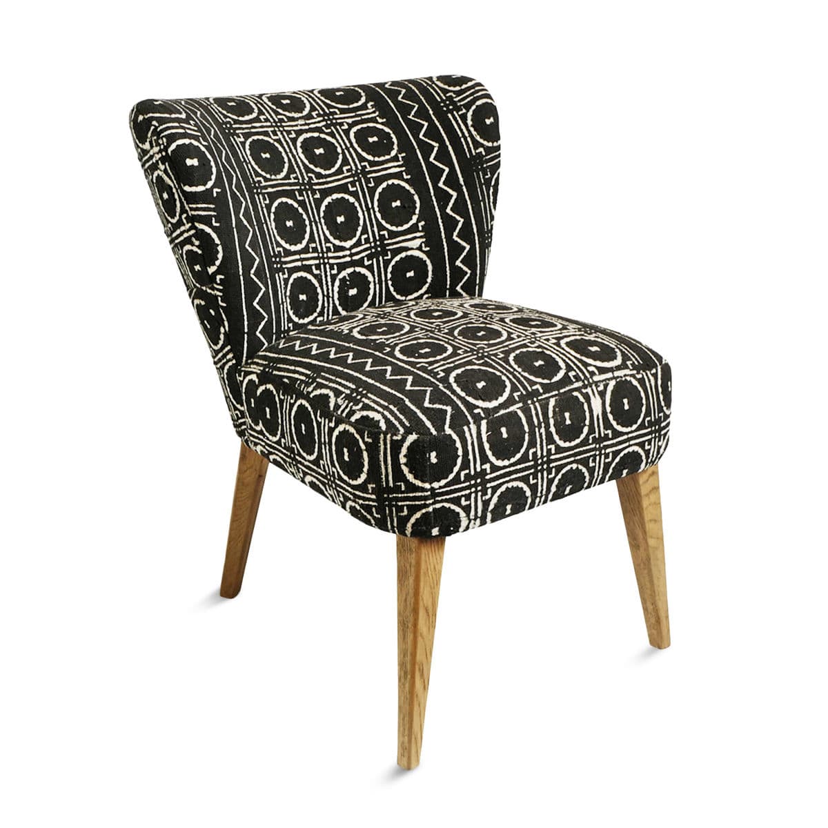 Black & White Mudcloth Chair - Thumbnail 2