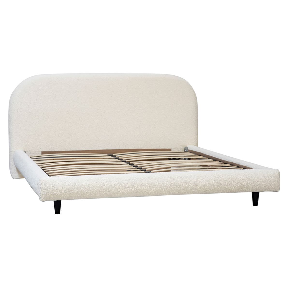 White Mod Boucle King Bed Frame - Thumbnail 2