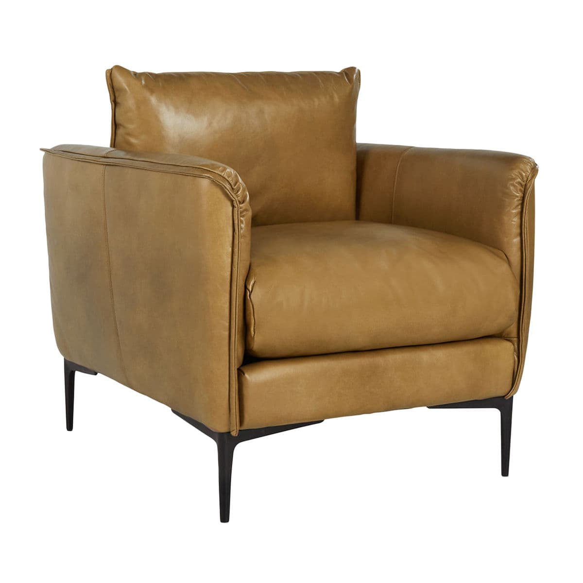 Tahoe Tan Leather Club Chair - Thumbnail 2