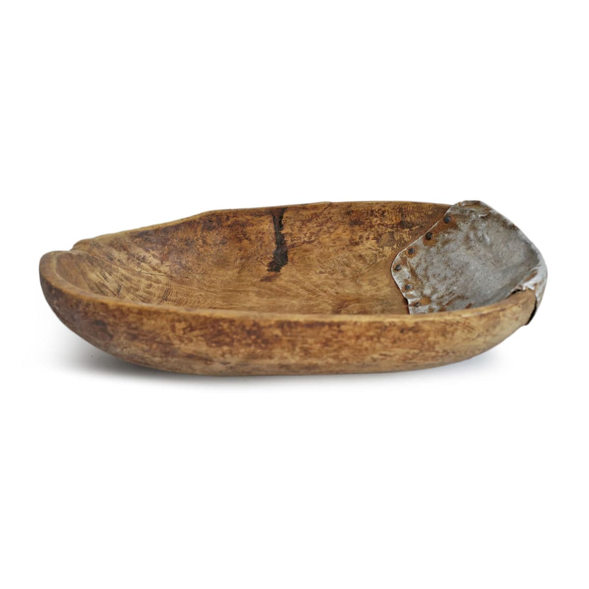 Vintage Hutu Burundi Wood Scoop Bowl - Thumbnail 2